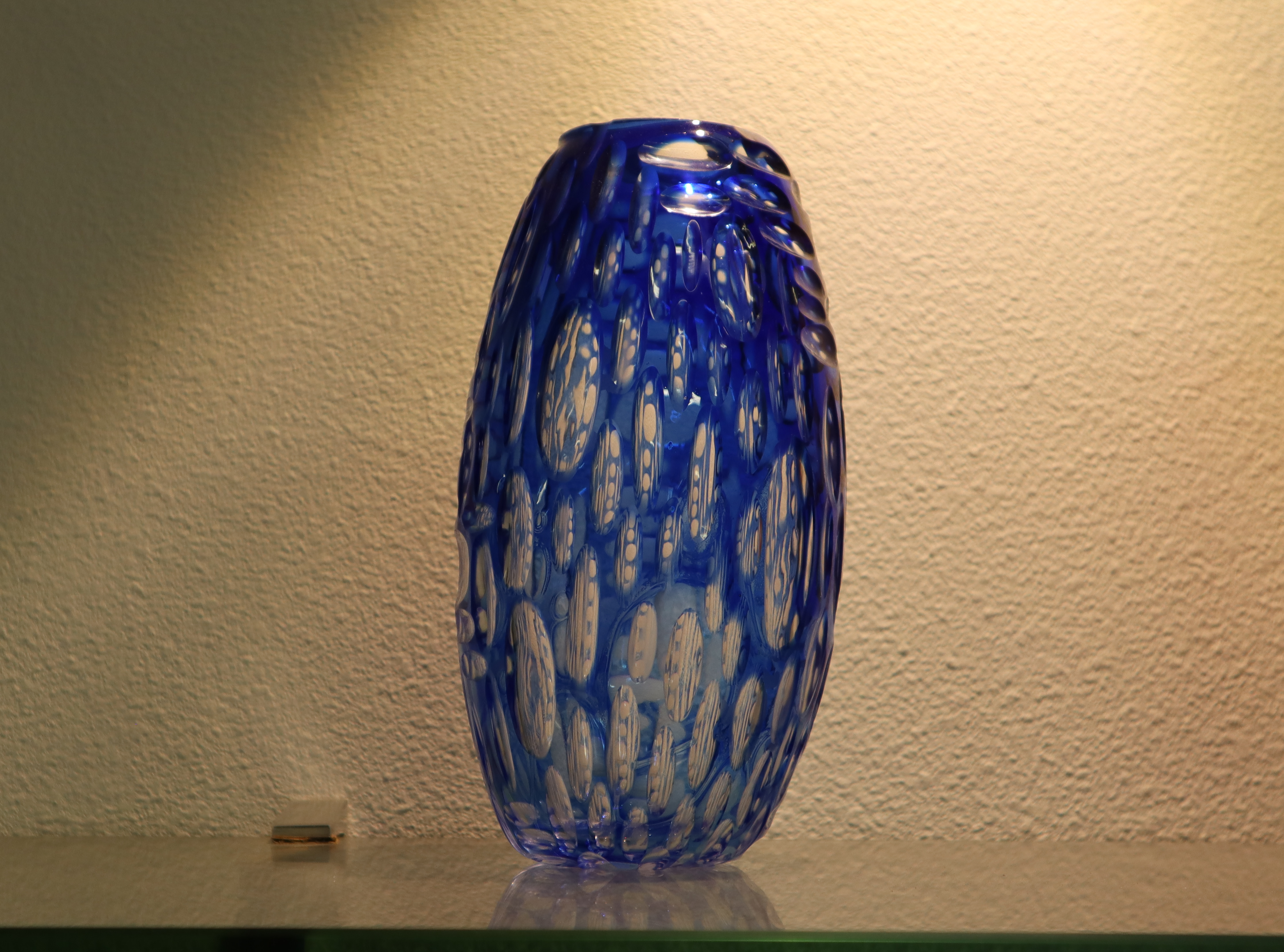 Blue Engraved Vase